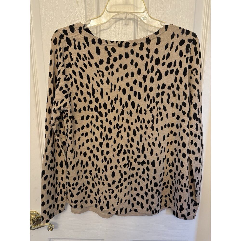 Chico's Womens Lightweight Sweater Animal Print Leopard Long Sleeve Size 1P MP